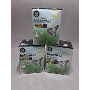 GE Halogen Outdoor Floodlight 45W Output 540 Lumens 2500 Hours NIB 97003 3-Pack